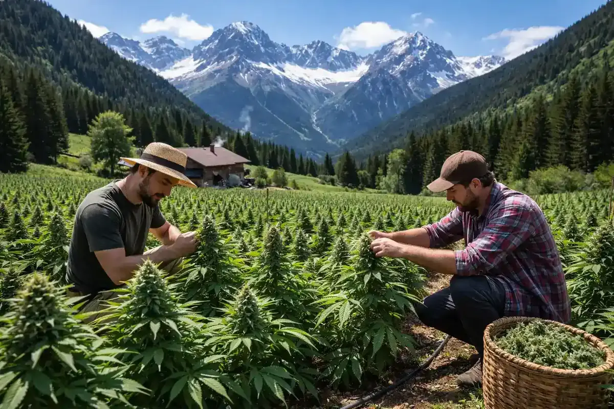 Hero Background, showing a cannabis plantage